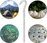 Tent peg - 8 cm / 7 inch - Metal aluminum awning peg - Camping peg Tent anchor - Silver - Top-Down View