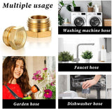 2-Pack - G 1/2" BSP Female to GHT 3/4 Male Hose Connector - Brass Garden Hose Connector - Threaded Pipe Connector - Hose Connector, Water Hose Connector, Garden Hose Connector
