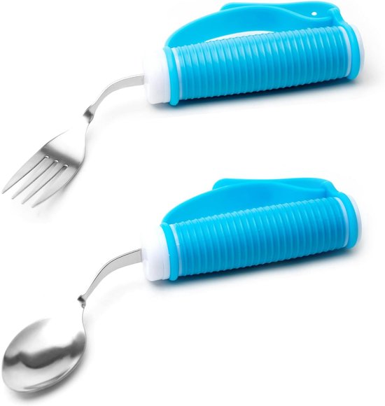 Flexible and adaptable cutlery for seniors, people with disabilities, Parkinson's disease, arthritis, hand tremors, weak grip and people with disabilities, arthritis - Non-slip handles - Easy to hold - Suitable for handshakes