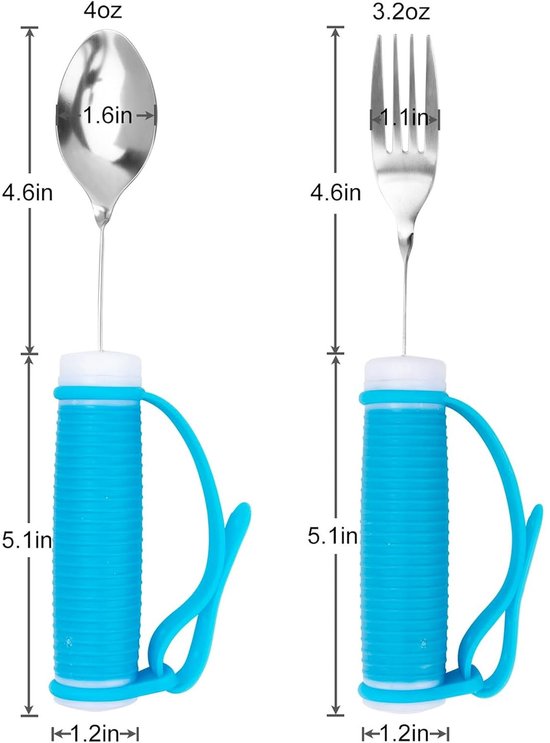 Flexible and adaptable cutlery for seniors, people with disabilities, Parkinson's disease, arthritis, hand tremors, weak grip and people with disabilities, arthritis - Non-slip handles - Easy to hold - Suitable for handshakes