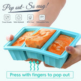 Silicone Freezer Containers with Lids - Bouillon Cube Trays - Large Ice Cube Trays - Easy Meal Prep Kitchen Storage Containers - Freezer Storage Containers for Stock, Sauces & Bouillons - 1 Pack - Side View