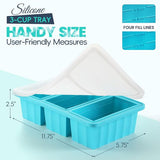 Silicone Freezer Containers with Lids - Bouillon Cube Trays - Large Ice Cube Trays - Easy Meal Prep Kitchen Storage Containers - Freezer Storage Containers for Stock, Sauces & Bouillons - 1 Pack - Top-Down View