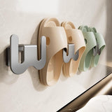 Set of 2 Self-Adhesive Shoe Racks - Space-Saving Storage Shelves - Suitable for bathrooms, bedrooms and RVs; perfect for storing slippers and sneakers（Grey）