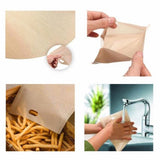 Toaster Bags - Pack of 10 - Reusable Toaster Bags - Heat Resistant Non-Stick Toaster Bags - For Baking Cheese and Snacks - 16.5 x 16 cm - Side View