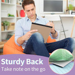 Coloured notepads, set of 3 writing pads 29.5 x 21.4 cm, with micro-perforation and sturdy back, broad lines, 50 sheets per pad, ideal for school, university, office and professional use (blue/pink/green)