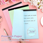 Coloured notepads, set of 3 writing pads 29.5 x 21.4 cm, with micro-perforation and sturdy back, broad lines, 50 sheets per pad, ideal for school, university, office and professional use (blue/pink/green)