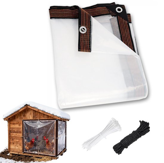 Transparent tarpaulin with eyelets, transparent tarpaulin for outdoor use, waterproof film, woven tarpaulin, canvas, awning, durable, weatherproof, multifunctional tarpaulin 1 x 3m