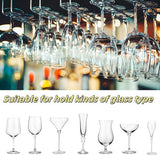 Hanging Wine Glass Rack - Set of Six - Inverted Wine Glass Holder - Organizer and Storage Rack for Mugs and Glassware - For Kitchen and Home Use - Top-Down View
