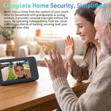 Wireless Doorbell with Camera - 1080P Image & 4.5 Inch Screen - No WiFi Required - Range Up to 120m - Night Vision - Top-Down View
