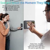 Wireless Doorbell with Camera - 1080P Image & 4.5 Inch Screen - No WiFi Required - Range Up to 120m - Night Vision - 45-Degree Angle
