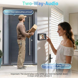 Wireless Doorbell with Camera - 1080P Image & 4.5 Inch Screen - No WiFi Required - Range Up to 120m - Night Vision - Rear View