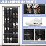 Shoe rack with 24 compartments - Made of sturdy and durable Oxford cloth - Can be hung on a door - Suitable for wardrobes with mesh walls - Black