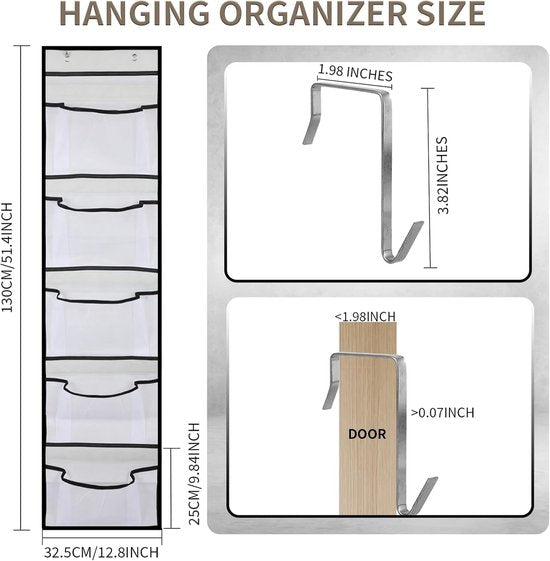 Hanging Storage Bags - Hanging Storage Boxes - Comes with 5 Mesh Pockets - Perfect as Hanging Storage Boxes for the Bedroom - Ideal for Toy Storage