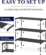 Shoe Rack - 3-Tier Storage Rack - Stackable - 27.5 Inch Wide - Black