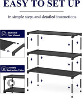 Shoe Rack - 3-Tier Storage Rack - Stackable - 27.5 Inch Wide - Black - Front View