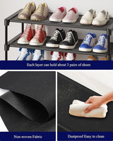 Shoe Rack - 3-Tier Storage Rack - Stackable - 27.5 Inch Wide - Black - Side View