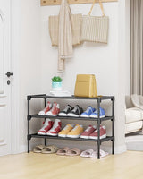 Shoe Rack - 3-Tier Storage Rack - Stackable - 27.5 Inch Wide - Black - Top-Down View