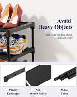 Shoe Rack - 3-Tier Storage Rack - Stackable - 27.5 Inch Wide - Black - 45-Degree Angle