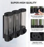 3 Wall-Mounted Soap Dispensers No Drilling Required - Drip-Proof for Gel, Shampoo, and Lotion - White
