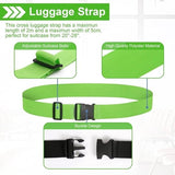 Luggage straps 4-pack - durable and colorful (green, blue, pink, orange) - Front View