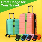 Luggage straps 4-pack - durable and colorful (green, blue, pink, orange) - Top-Down View