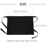 Kitchen Aprons - Women's Aprons - Half-Length Aprons - Unisex Kitchen Aprons - Restaurant, BBQ, Bar, Chef Aprons - Adjustable Aprons with Two Pockets - Black
