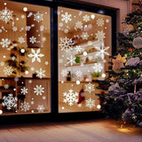 Christmas window stickers - Christmas - Window decorations - Stickers - Christmas decorations - 192 pieces PVC Christmas window decorations - Including Christmas snowflake and snowman patterns - Printed on both sides - For Christmas decorations - Top-Down View