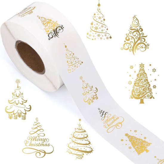 Stickers - 500 sheets - Christmas stickers - Christmas sticker rolls - Sealed stickers - Stickers for adults - Envelope stickers - Greeting card stickers - Christmas gifts