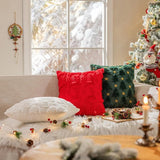 Christmas Pillowcase Set - Set of 2 - Winter Christmas Themed Cushion Covers - Christmas Decorations - Soft Christmas Cushions, Christmas Covers - 45 x 45 cm - Elegant Christmas Decoration Cushion Covers for the Living Room (Pillow filling not included) - Front View