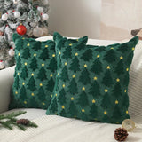 Christmas Pillowcase Set - Set of 2 - Winter Christmas Themed Cushion Covers - Christmas Decorations - Soft Christmas Cushions, Christmas Covers - 45 x 45 cm - Elegant Christmas Decoration Cushion Covers for the Living Room (Pillow filling not included) - Close-Up Angle