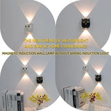 Night light - Mood lamp - LED lighting - Night lamp - LED cabinet light and stair light with sensor - Two-tone - USB rechargeable night light - Magnetic mounting - For children's room, bedroom, hall or corridor, etc. (White) - 45-Degree Angle