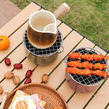 Grill - Portable Charcoal Grill - Mini Stainless Steel Charcoal Grill - Small Outdoor Grill - Suitable for Camping, Backyard BBQs, RVs and Picnics (Purple)