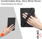 2-Pack Hand Rests for E-Readers & Tablets - Non-Slip & Comfortable to Hold - Suitable for 4.7-8 Inch Screens - Black + White - 45-Degree Angle