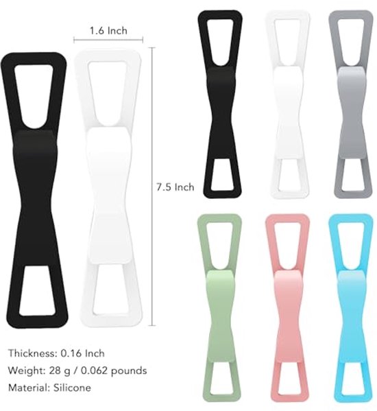 2-Pack Hand Rests for E-Readers & Tablets - Non-Slip & Comfortable to Hold - Suitable for 4.7-8 Inch Screens - Black + White