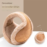 Earmuffs - Warm earmuffs - Winter antifreeze ear warmers - Extra large and thick - Back earmuffs - Fleece lined - Outdoor earmuffs for men - Windproof earmuffs - Khaki - Front View