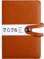 Agenda 2026 adults - Planner - Journal - Organizer - Business - Texture - PU material - A5 format - Brown