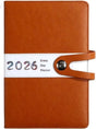 Agenda 2026 adults - Planner - Journal - Organizer - Business - Texture - PU material - A5 format - Brown