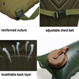 Water Bag–Water Storage–Hydration Backpack–Camping & Hiking–Food Grade Portable Water Bag–3L–Military Green - Top-Down View