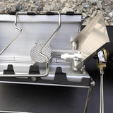 Camping stove - Portable and foldable - Camping cooking - 2600W - Three-sided windproof - Heat-resistant material - Silver - Top-Down View