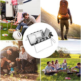 Camping stove - Portable and foldable - Camping cooking - 2600W - Three-sided windproof - Heat-resistant material - Silver - 45-Degree Angle