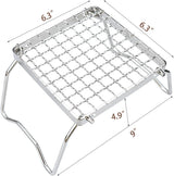 Folding Camping Grill - Stainless Steel 304 Cooking Grate with Folding Legs - Portable Charcoal and Cooking Stand - Lightweight BBQ Rack for Camping, Hiking and Backpacking