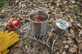 Folding Camping Grill - Stainless Steel 304 Cooking Grate with Folding Legs - Portable Charcoal and Cooking Stand - Lightweight BBQ Rack for Camping, Hiking and Backpacking - 45-Degree Angle