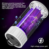 Outdoor Mosquito Trap - Rechargeable with UV Light (365 nm) - Silent and Portable - Can Also Be Used as a Night Light - 45-Degree Angle