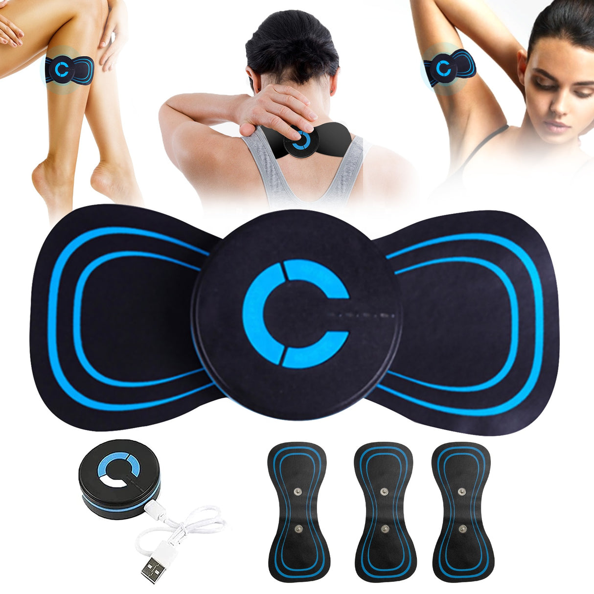 Portable Mini Massage Patch - 6 Modes - Smart EMS Massage & Heating