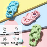 Dog Toothbrush-Chew Toy-Cleaning Teeth-Green+Pink - Top-Down View