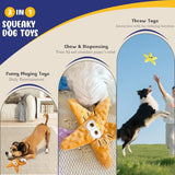 Unfilled dog toy - squeaky - small to medium dogs - 4 pcs - 45-Degree Angle