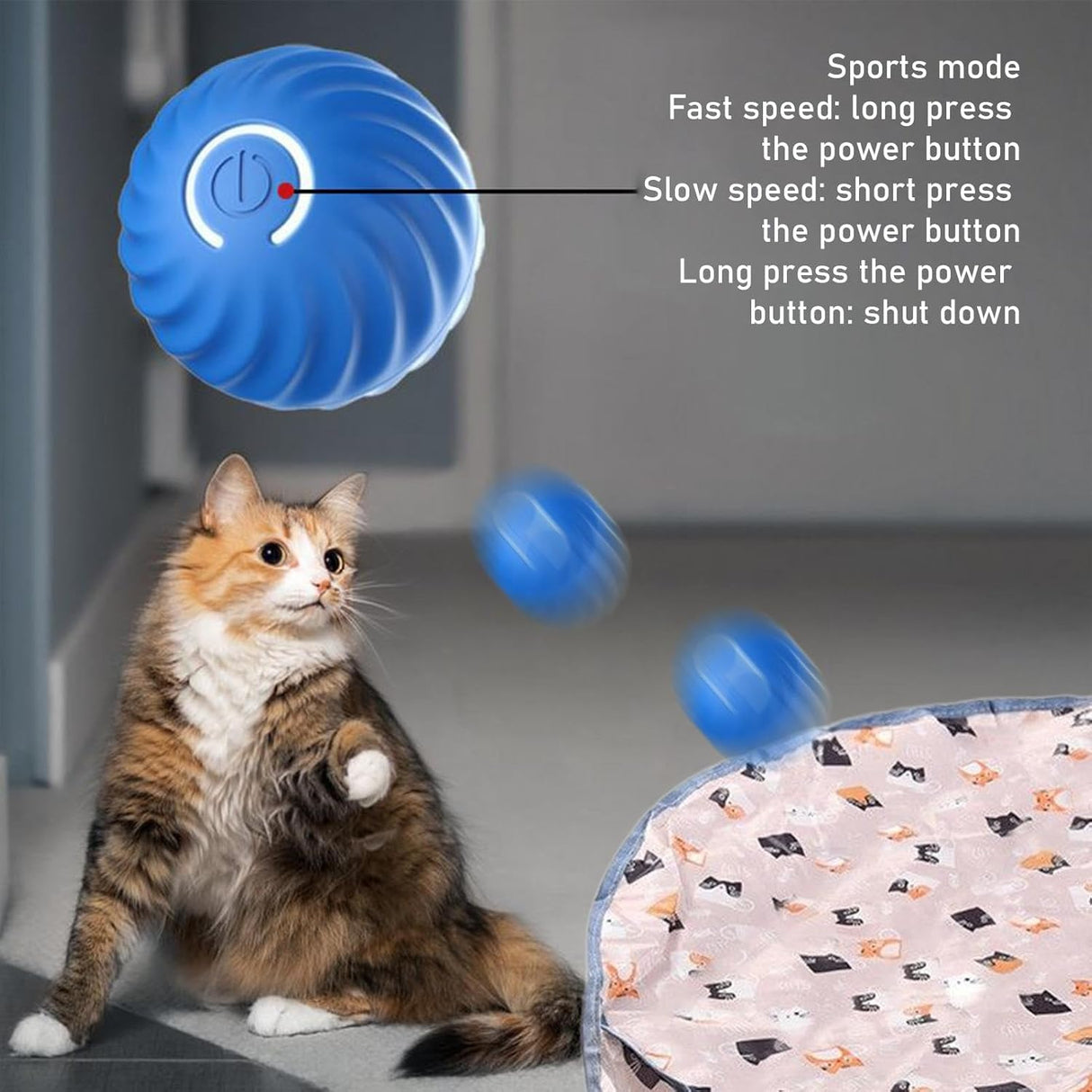 Play mat - Educational cat toy - USB automatic cat toy with three settings - 1 item