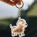 Keychain - Dog Hair Collection - Memory Capsule Pendant - DIY-1pc - Front View
