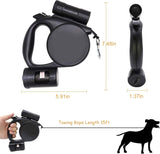 Retractable Dog Leash - Storage Box - 4.5 m - Illuminated - Black - 1 pc - Front View