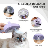 Self-Cleaning Brush - Antistatic - Pet - 3-in-1 - Purple - 1st - Side View